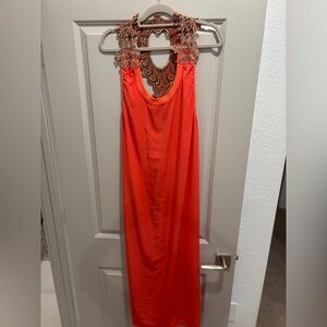 Maurizio Mykonos Women's Backless Dress - Vibrant Orange-Rare Find Made Athens